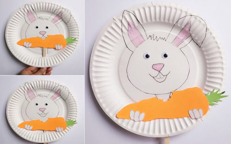 Игрушка своими руками. Игрушка Зайчик из одноразовой тарелки