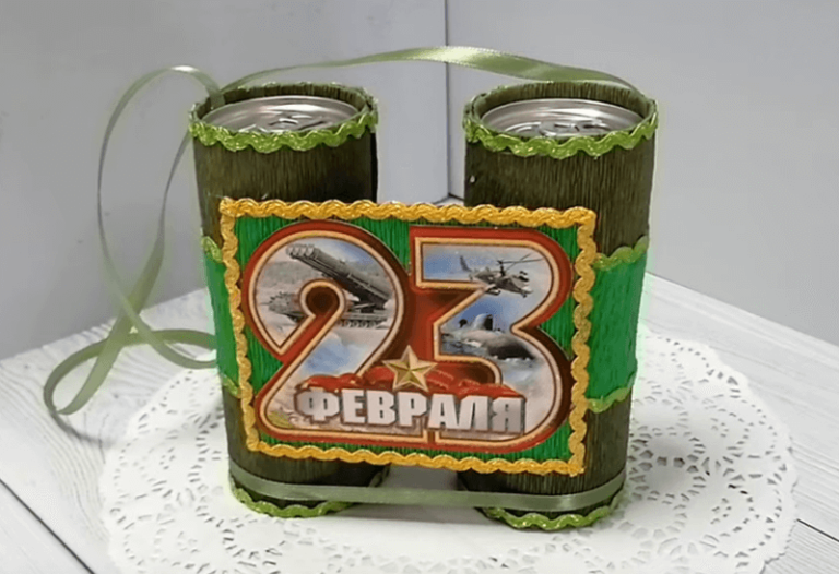 Бинокль на 23 февраля своими руками из кока колы/пива