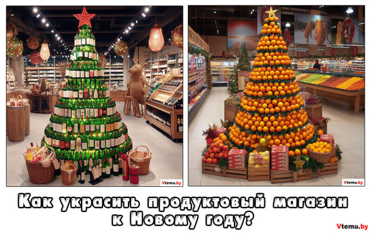 Как украсить продуктовый магазин на Новый год своими руками?