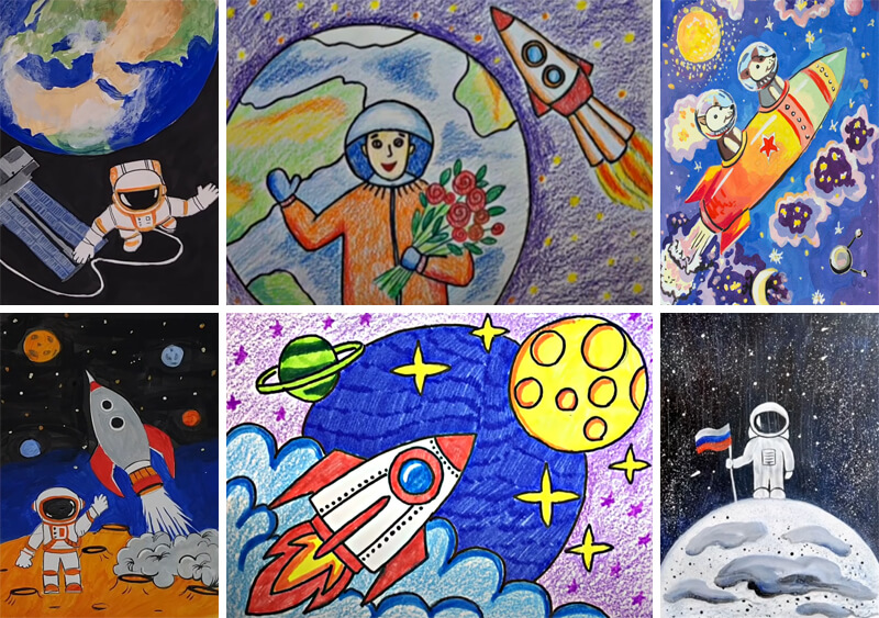 Рисунок день космонавтики 4 года. Рисунок космонавтики. Рисунок на тему космос. Рисунок ко Дню космонавтики. Рисунок на конкурс космонавтики.